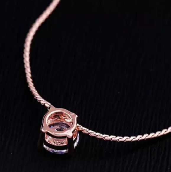 18k Rose Gold Solitaire Necklace - Picture 7 of 8